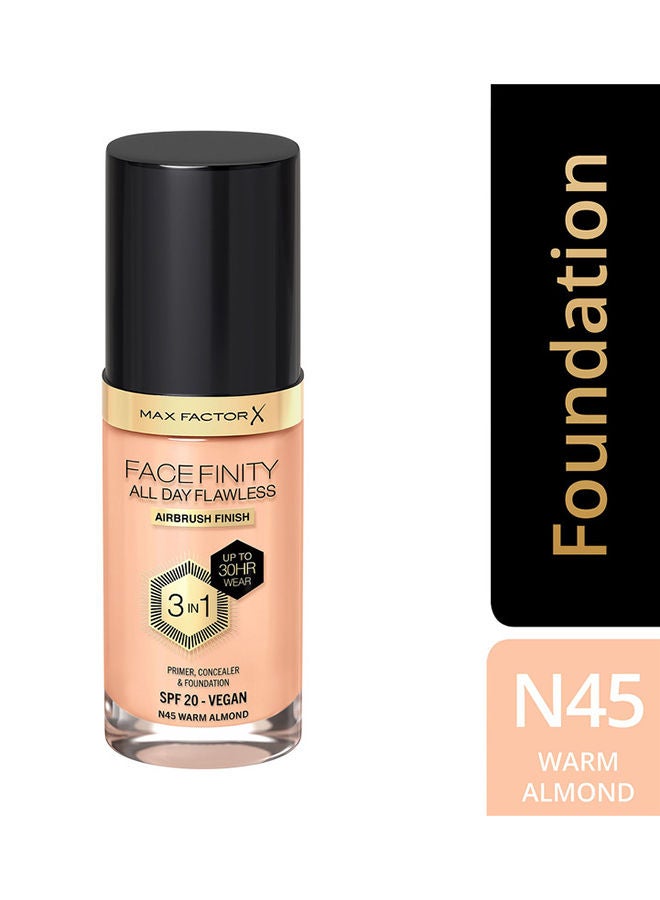 Facefinity All Day Flawless Foundation - N45 Warm Almond