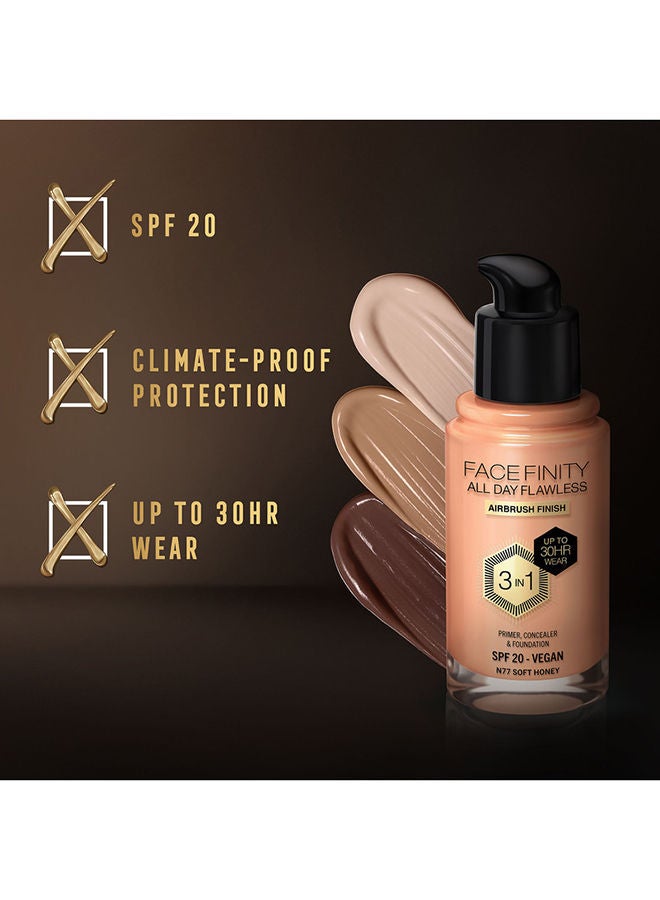 Facefinity All Day Flawless Foundation - N77 Soft Honey