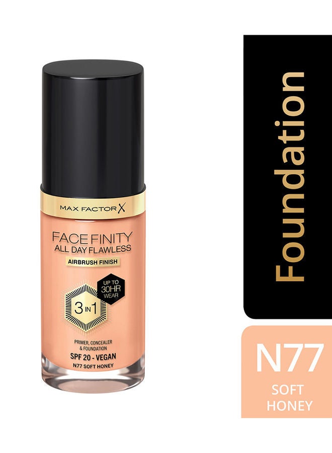 Facefinity All Day Flawless Foundation - N77 Soft Honey