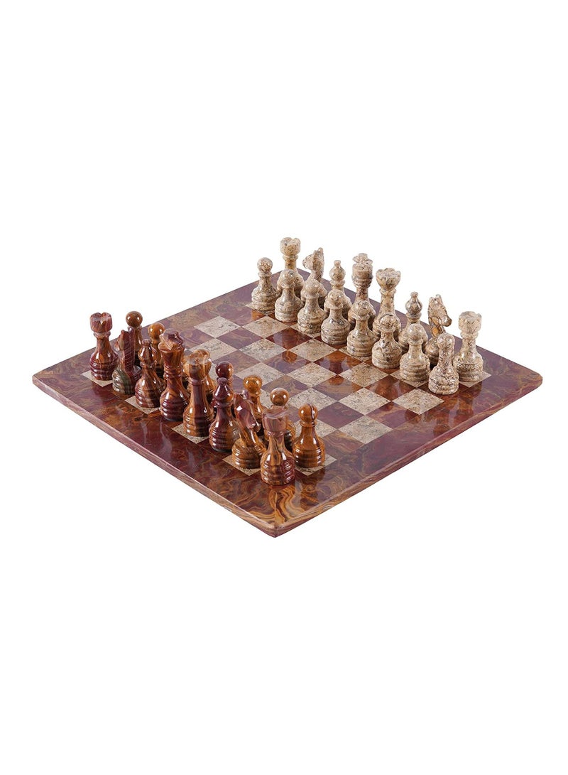 RADICALN Handcrafted 15 Inch Red & Coral Full Tournament Chess Game Set for Adults