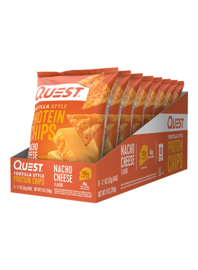 Quest Nutrition Tortilla Style Protein Chips, Nacho Cheese, Low Carb, Gluten Free, Baked, 1.1 Ounce (Pack Of 8)