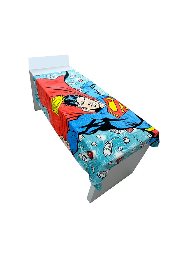 Supeman Design  Flannel Blanket Polyester Blue/Red/Yellow 160x220cm