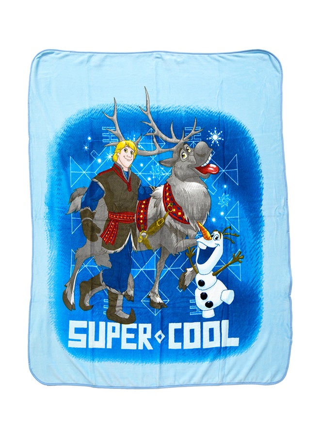 Frozen  Design Coral Fleece Blanket Polyester Blue 120x140centimeter