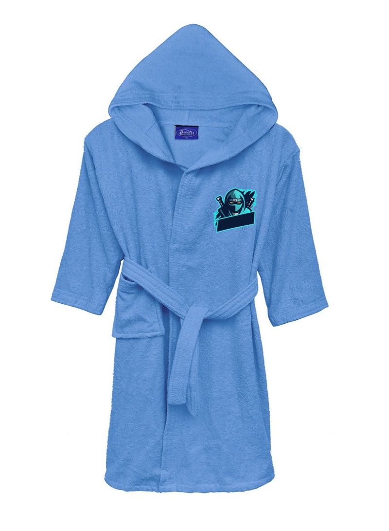 Children's Bathrobe. Banotex 100% Cotton Children's Bathrobe, Super Soft and Fast Water Absorption Hooded Bathrobe for Girls and Boys, Stylish Design and Attractive Graphics SIZE 14 YEARS