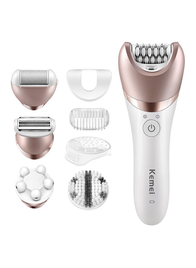 KM-8001 5-In-1 Waterproof Electric Epilator White/Rose Gold