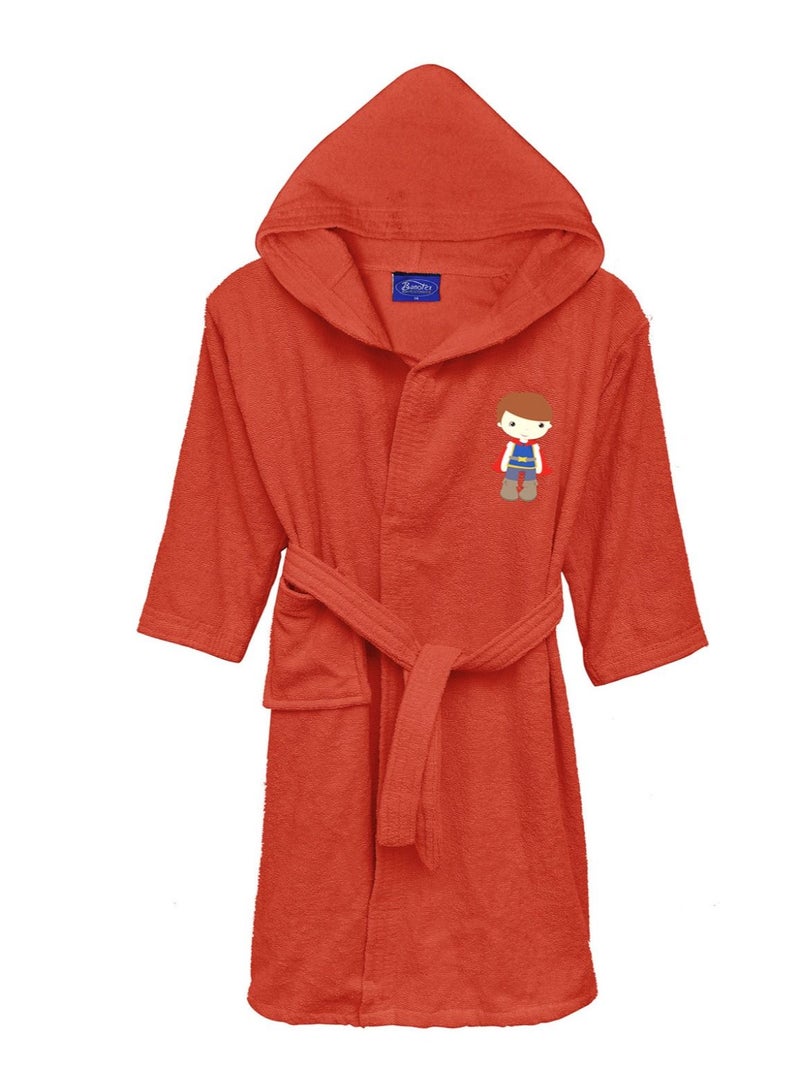 Children's Bathrobe. Banotex 100% Cotton Children's Bathrobe, Super Soft and Fast Water Absorption Hooded Bathrobe for Girls and Boys, Stylish Design and Attractive Graphics SIZE 4YEARS