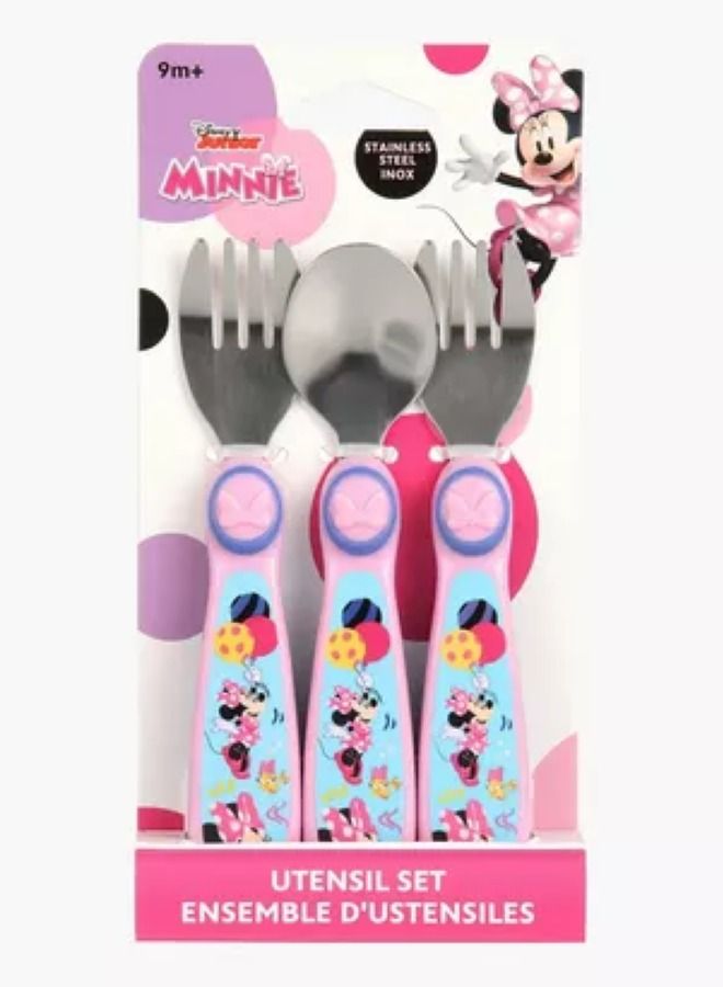 Disney Junior Minnie Sculpted Flatware Set Pack Of 3'S