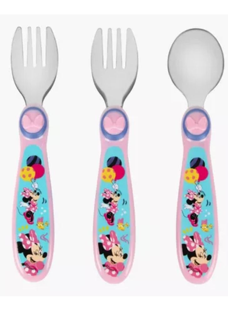 Disney Junior Minnie Sculpted Flatware Set Pack Of 3'S