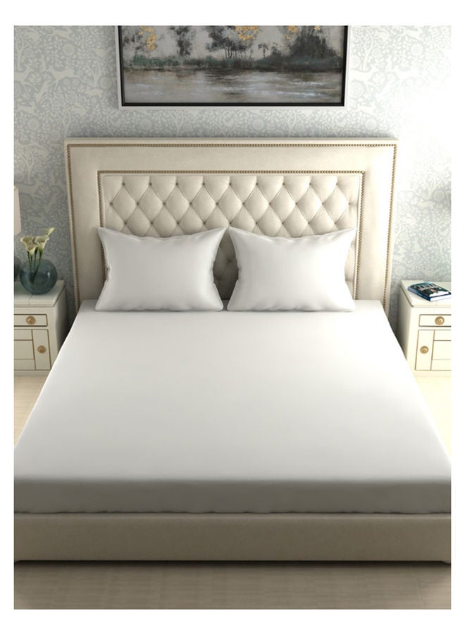 Queen Size Fitted Sheet Super Soft 210 TC Satin Pure Cotton 160x200+30 cm, 50x75 cm Fitted sheet & 2 PillowCases