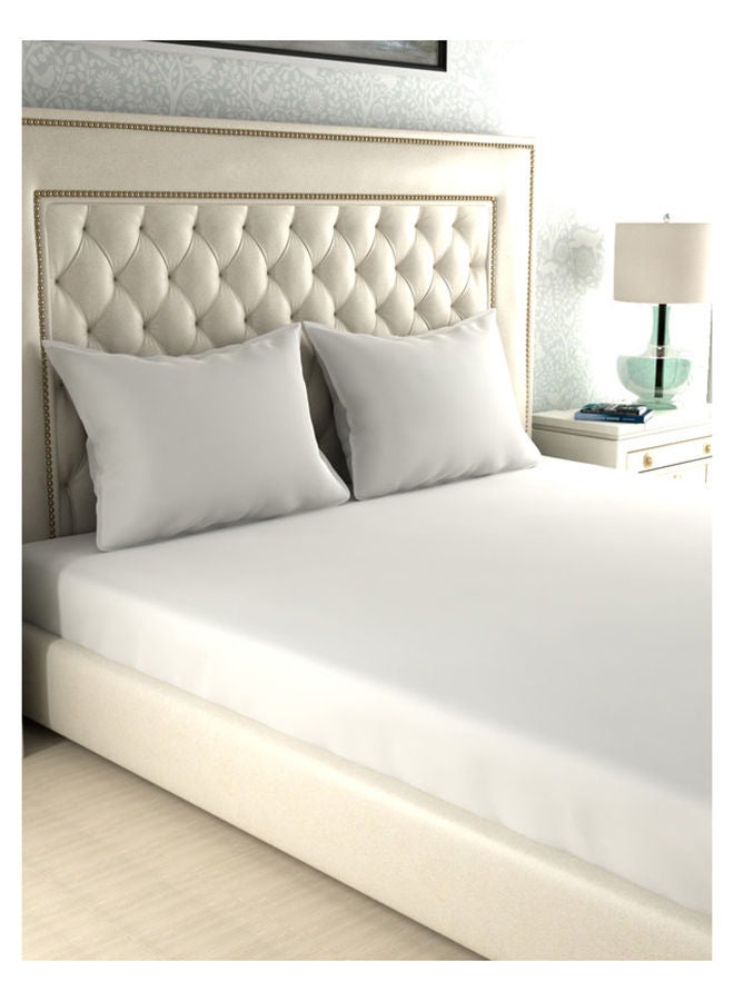 Queen Size Fitted Sheet Super Soft 210 TC Satin Pure Cotton 160x200+30 cm, 50x75 cm Fitted sheet & 2 PillowCases