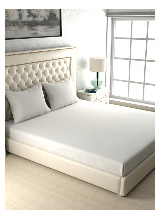 Queen Size Fitted Sheet Super Soft 210 TC Satin Pure Cotton 160x200+30 cm, 50x75 cm Fitted sheet & 2 PillowCases