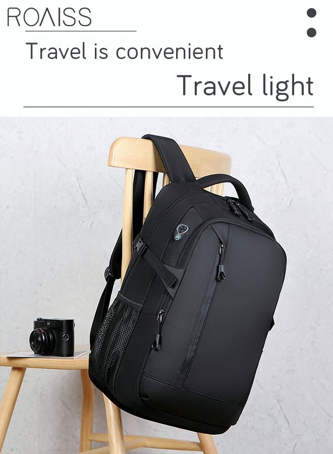 Fits 17 Inch Laptop Backpack Business Backpack 3 in 1 College Bookbag For Work School Travel Flight with USB Port Waterproof Casual Computer Daypack for Men Black