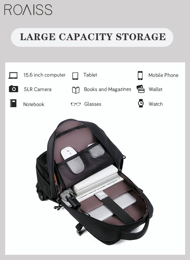 Fits 17 Inch Laptop Backpack Business Backpack 3 in 1 College Bookbag For Work School Travel Flight with USB Port Waterproof Casual Computer Daypack for Men Black