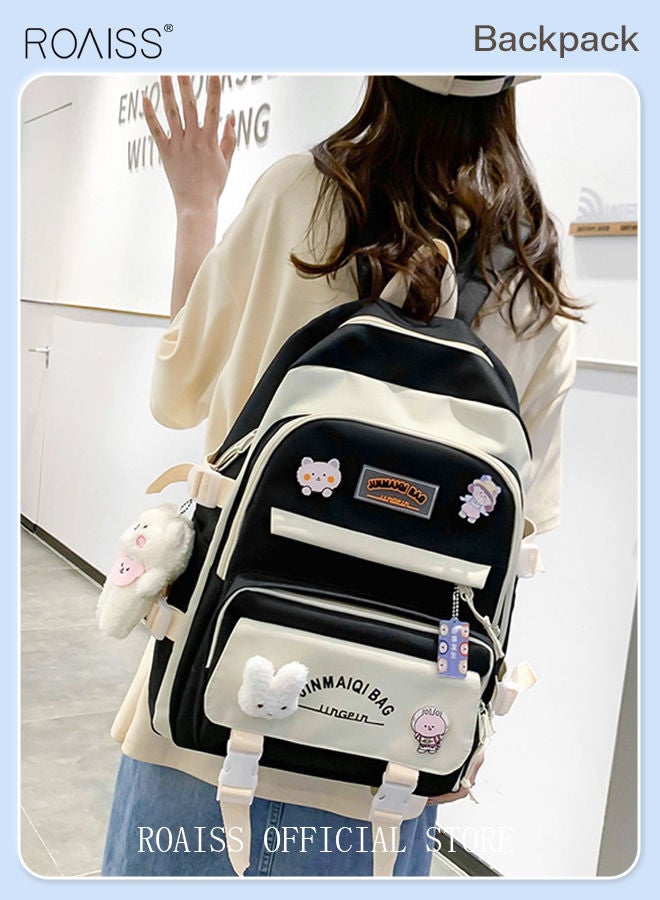 5-Piece Set of Backpack Fashion Kid New Backpack Junior High School  Student Bag