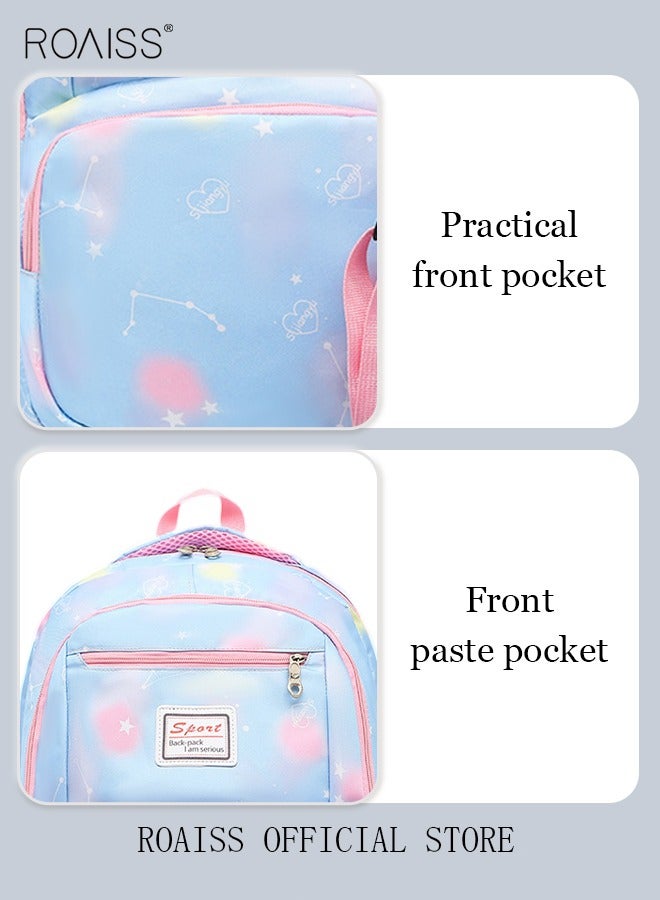 3-Piece Backpack Set Simple Large-Capacity Carrying School Bag Shoulder Bag Pencil Bag Waterproof Fabric Light Texture