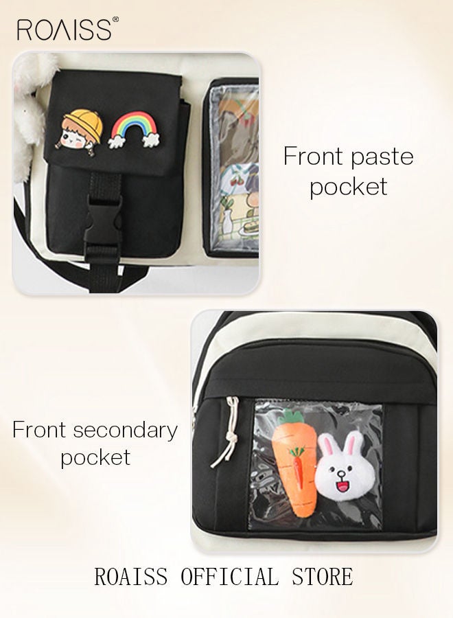 4-Piece Set of Cute Backpack Women's Bag Lightweight Elementary School Students Girls Large Capacity Children's School Bag