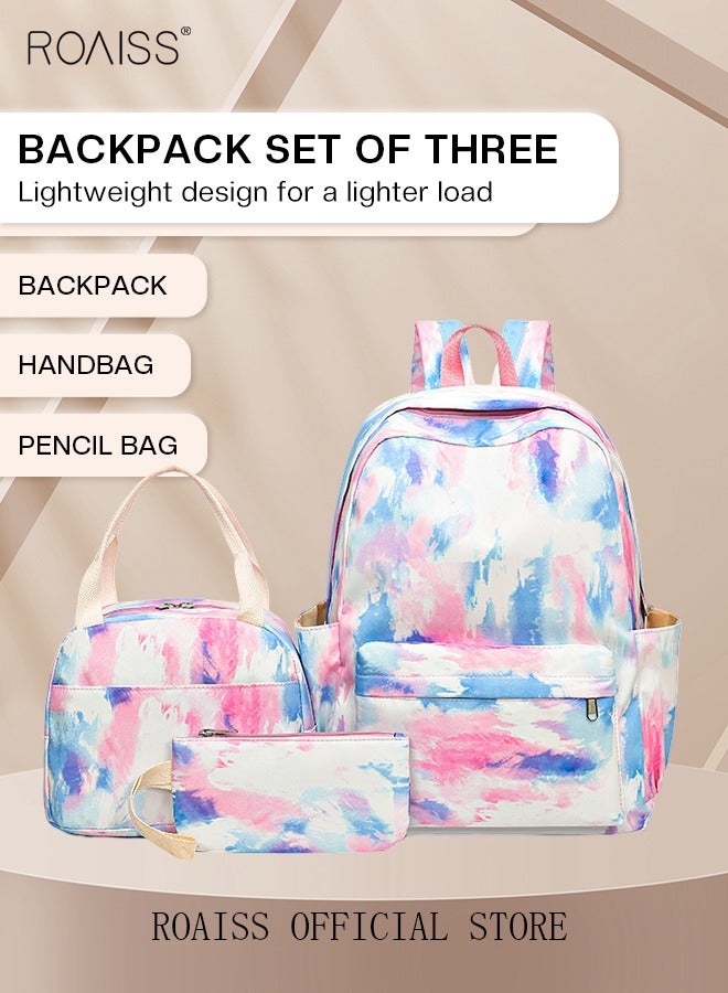 3-Piece Set New School Bag Elementary School/Junior High School/High School/Student Bag College Student Backpack Casual Cute Girl