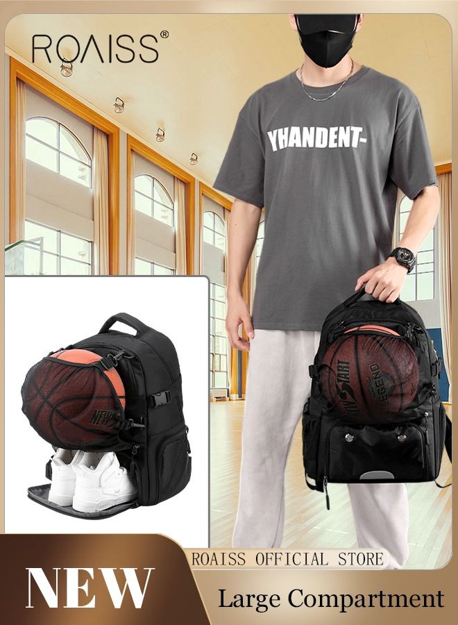 Basketball Bag Sports Backpack Men Waterproof Outdoor Football Bag Women Large-Capacity Student Backpack Independent Ball Bag and Shoe Compartment