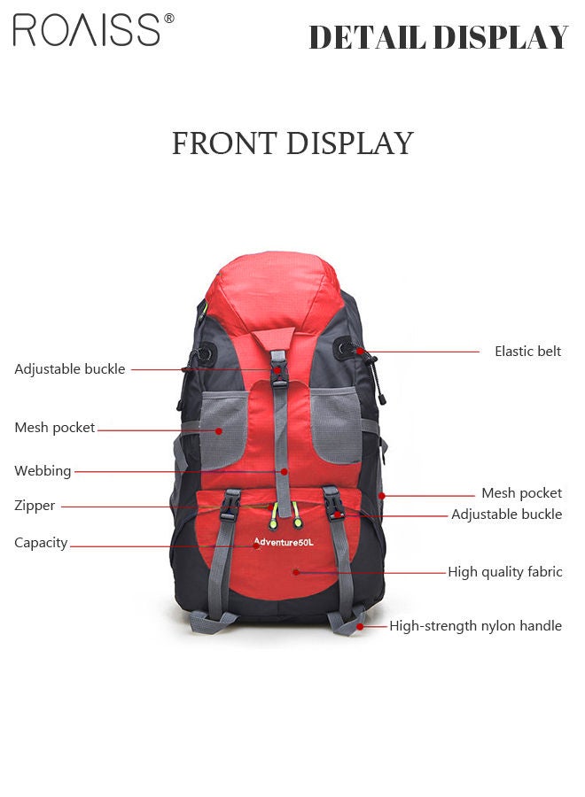 Multifunctional Outdoor Backpack Double Shoulder Bag Men and Women Hiking Sports Travel Mountaineering Bag Large Capacity Leisure Travel Bag