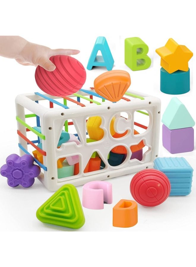 Baby Shape Sorter Toys for 6 Months Plus, 1st Birthday Gifts for Baby Boys Girls, Baby Sensory Toys for 12 Months, Montessori Toddler Toys for Baby