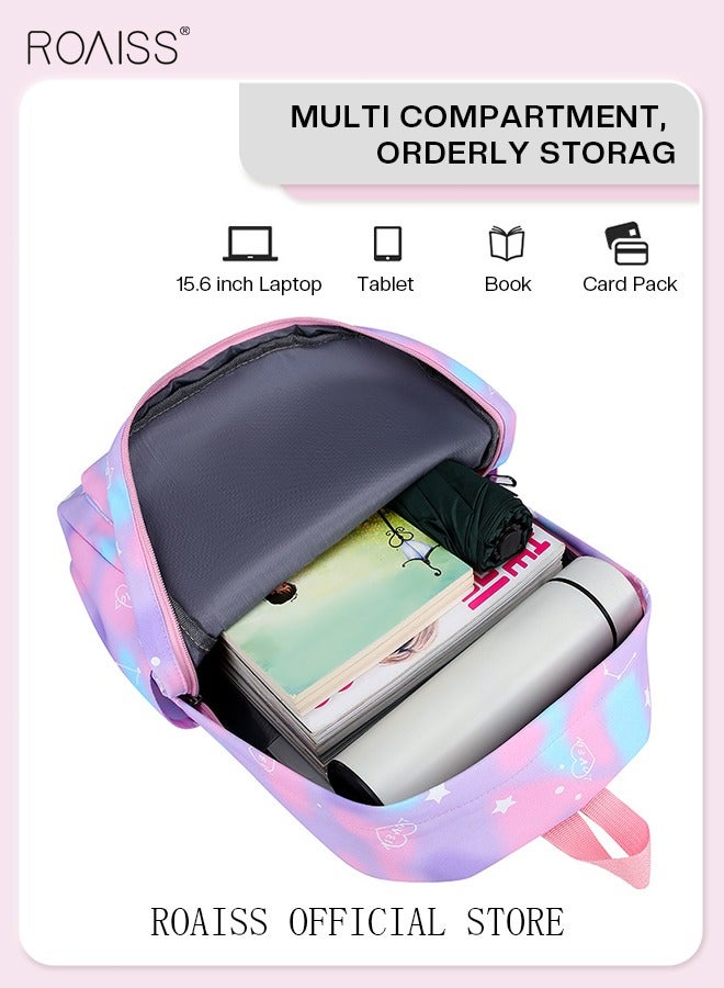 3-Piece Set New School Bag Elementary School/Junior High School/High School/Student Bag College Student Backpack Casual Cute Girl