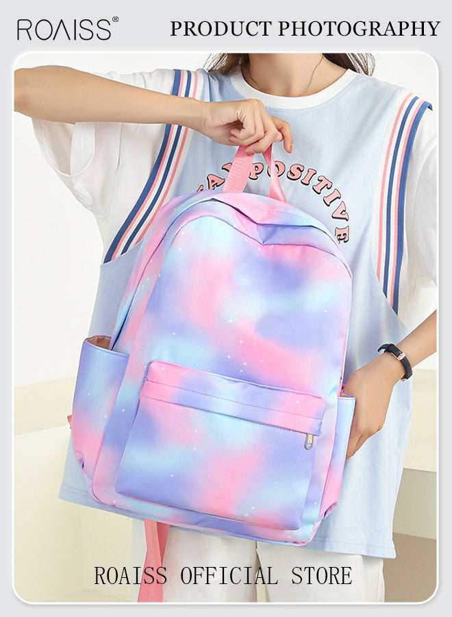 3-Piece Set New School Bag Elementary School/Junior High School/High School/Student Bag College Student Backpack Casual Cute Girl