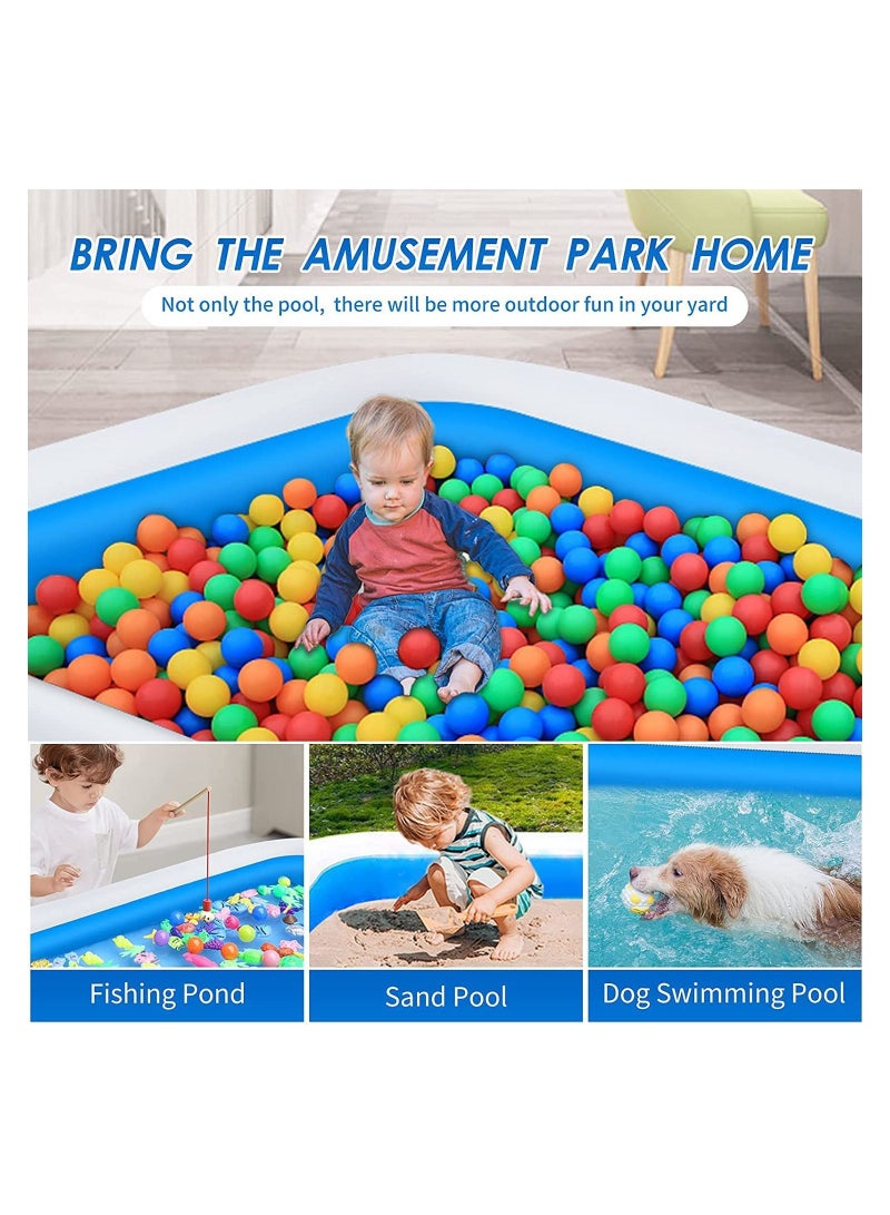 Inflatable Swimming Pool, Thickened Abrasion Resistant Family Full-Sized Above Ground Kiddie Inflatable Swimming Lounge Pool for Kids, Adults,Blow up Pool for Backyard Patio,120 x 72 x 22 Inch