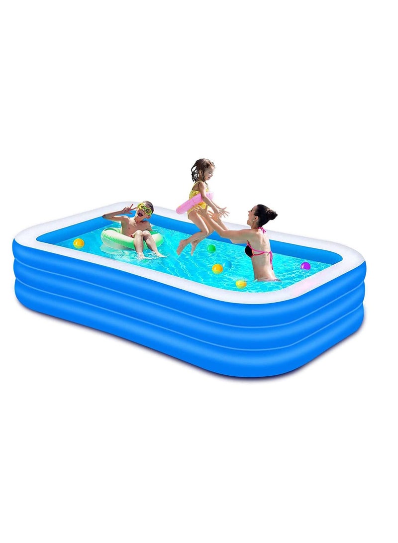 Inflatable Swimming Pool, Thickened Abrasion Resistant Family Full-Sized Above Ground Kiddie Inflatable Swimming Lounge Pool for Kids, Adults,Blow up Pool for Backyard Patio,120 x 72 x 22 Inch