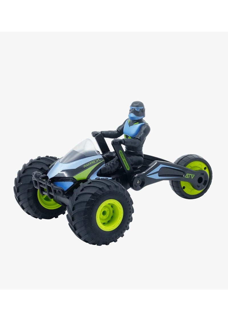Stunt Remote Control Tricycle for Kids with Dual Transform Mode with Riding Figure