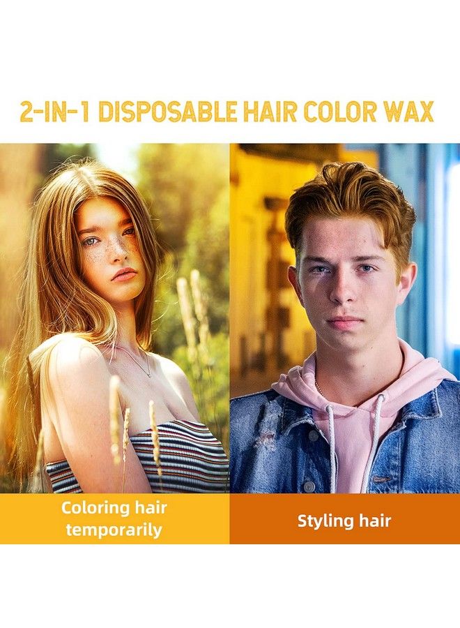 Natural Hair Coloring Wax Sovoncare Gold Temporary Hairstyle Cream Washable Hair Colored Wax For Men & Women Party Cosplay Date 4.23 Oz (Gold)