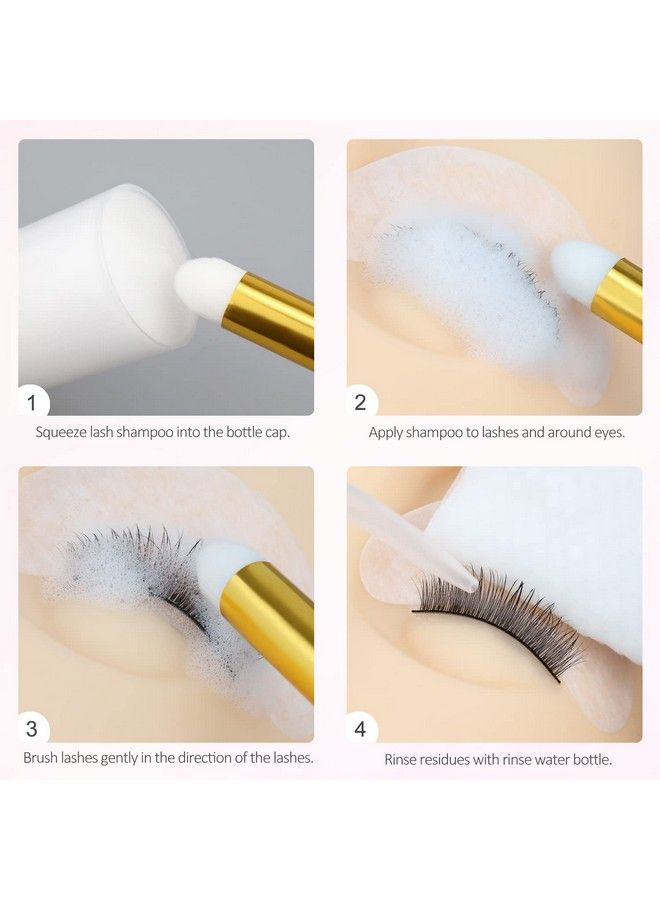 Lash Shampoo For Lash Extensions60Ml Eyelash Extension Cleanser Oil Free Foam Soap Lash Bath For Eyelash Extensions Wash Oil Dustcarelash Extension Shampoo Kit With Brushhome Salon Use