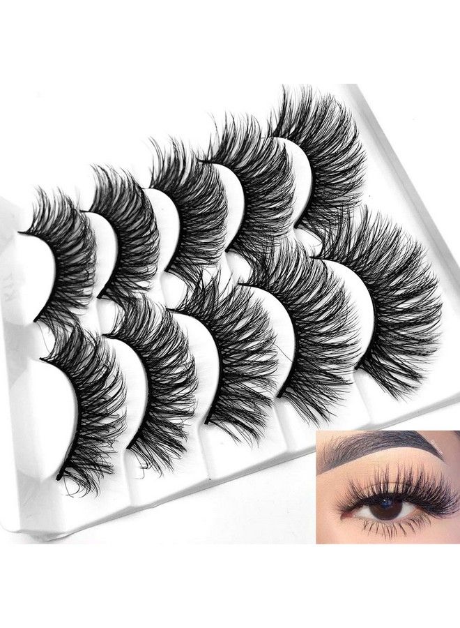 3D Mink Lashes Natural Wispy False Eyelashes 15Mm Fluffy Long Eye Lashes Eye Makeup Tools 5 Pairs Pack(Q1 | 1315Mm)