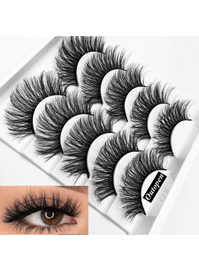 3D Mink Lashes Natural Wispy False Eyelashes 15Mm Fluffy Long Eye Lashes Eye Makeup Tools 5 Pairs Pack(Q1 | 1315Mm)