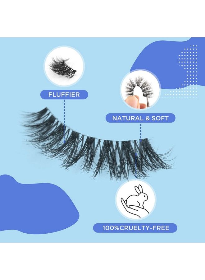 Eyelashes Natural Look False Lashes Bepholan Fake Eyelashes 5D Super Fluffy False Eyelashes Clear Band Wispy Lashes 3Pack Faux Mink Lashesxmz92