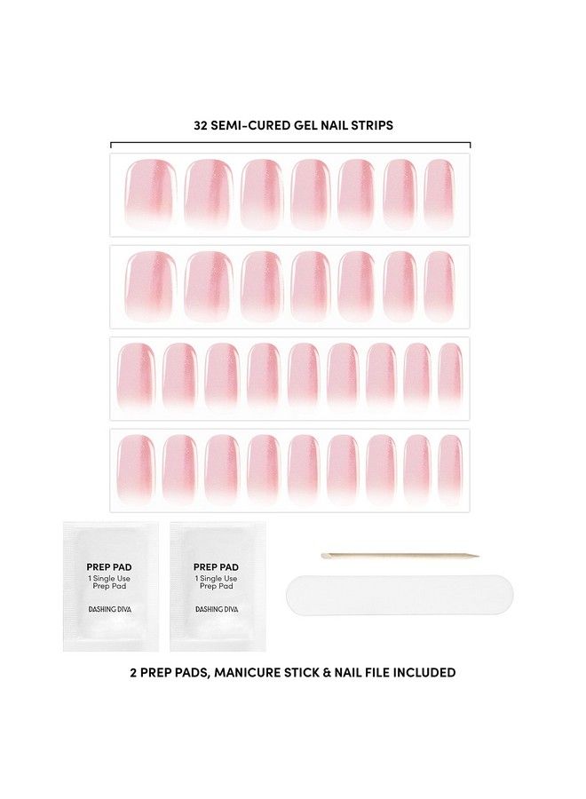 Glaze Nail Strips Jelly Glaze | Works With Any Led Nail Lamp | Long Lasting Chip Resistant Semicured Gel Nail Strips | Contains 34 Salon Quality Black Nail Wraps 1 Prep Pad 1 Nail File