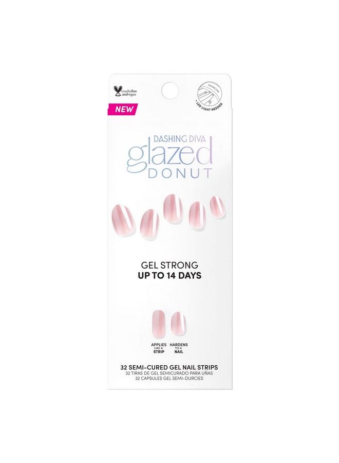 Glaze Nail Strips Jelly Glaze | Works With Any Led Nail Lamp | Long Lasting Chip Resistant Semicured Gel Nail Strips | Contains 34 Salon Quality Black Nail Wraps 1 Prep Pad 1 Nail File