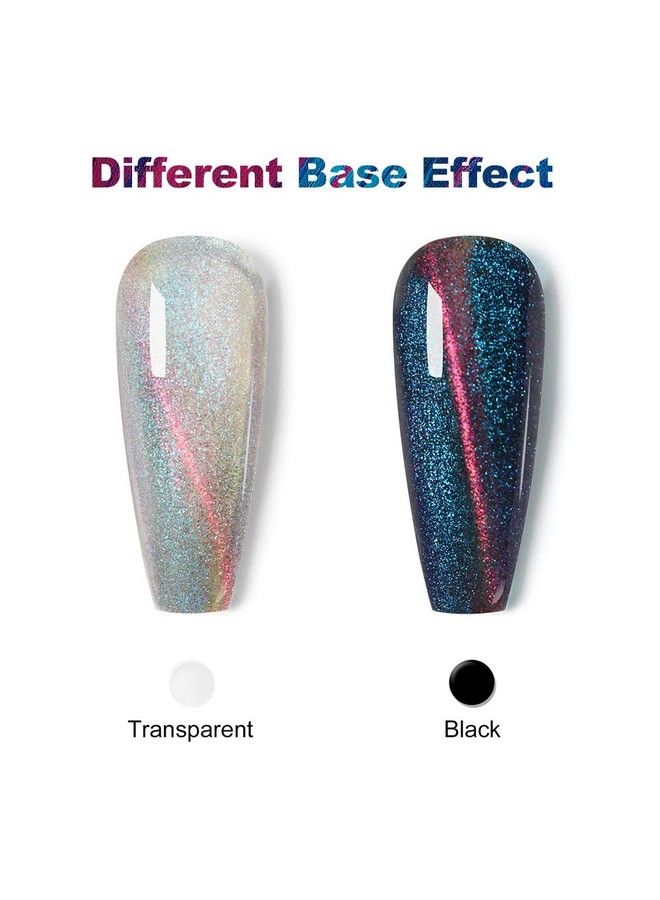 9D Cat Eye Gel Nail Polish Glitter Soak Off Gel Polish With Magnet Stick Glitter Holographic Nail Art For Salon Home Diy 15Ml/0.5Floz