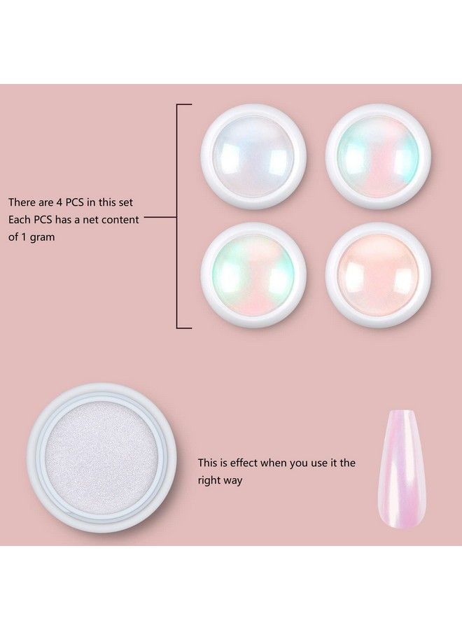 Chrome Nail Powder Metallic Mirror Effect Pigment Chrome Iridescent Aurora Nail Glitter Mermaid Pearl Glitter Dust Kit For Gel Polish Nail Art Decoration Resin Craft…