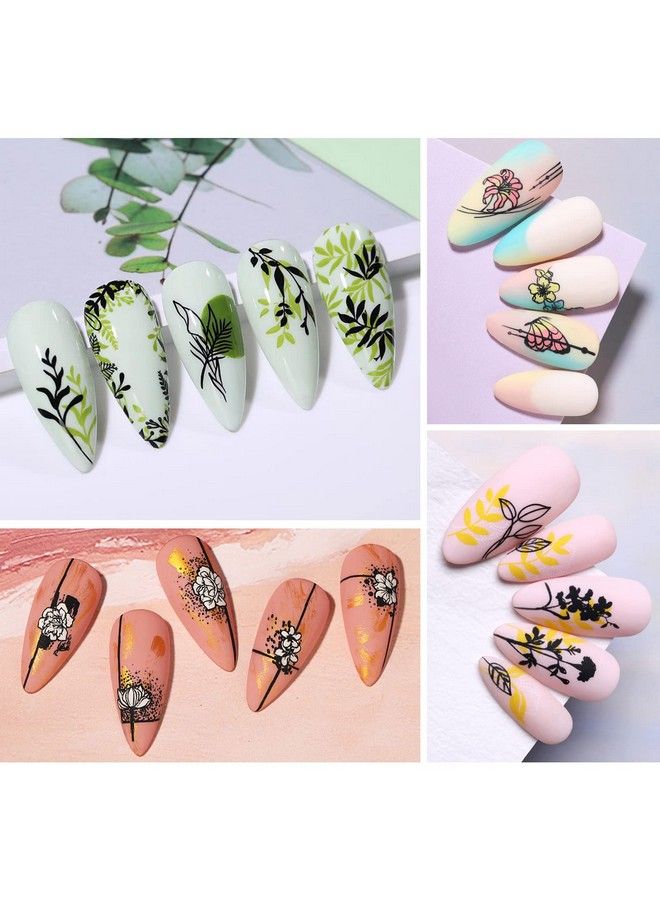 Stamping Temeplates Nail Art Stamping Plates Flower Leaves Theme Nail Image Plates Nail Manicuring Diy Printing Tools 4Pcs