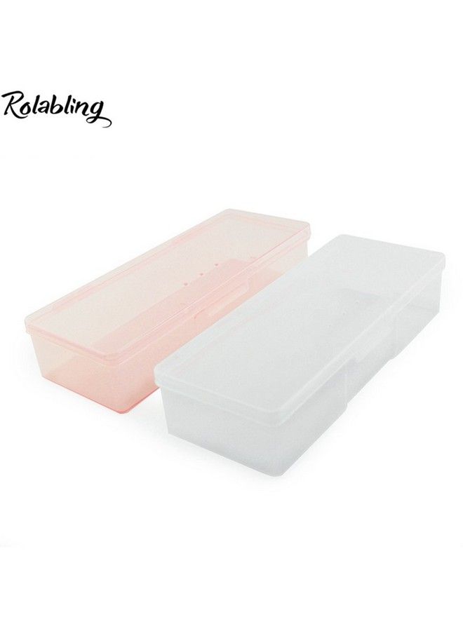 Transparent Empty Plastic Nail Storage Box Nail Art Equipment Manicure Tool Storage Case (White)