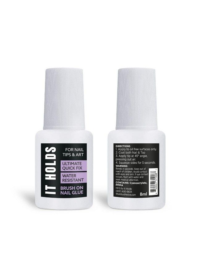 Brush On Nail Glue For Press On Nails Extra Strong Nail Glue For Acrylic Nails Waterproof Nail Glue For Fake Nails Long Lasting Nail Bond Professional Nail Glue For Nail Tips (8Ml) 0.27 Fl Oz