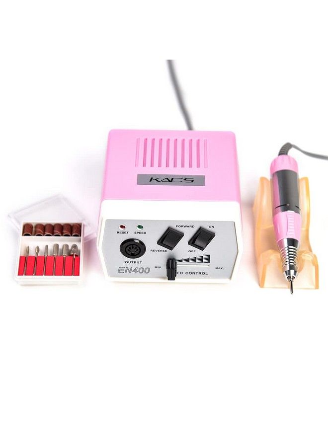 30000Rpm Nail Art Drill Nail Equipment Manicure Tools Pedicure Acrylics Pink Electric Nail Art Drill Finger & Toe Machine Set (Pink)