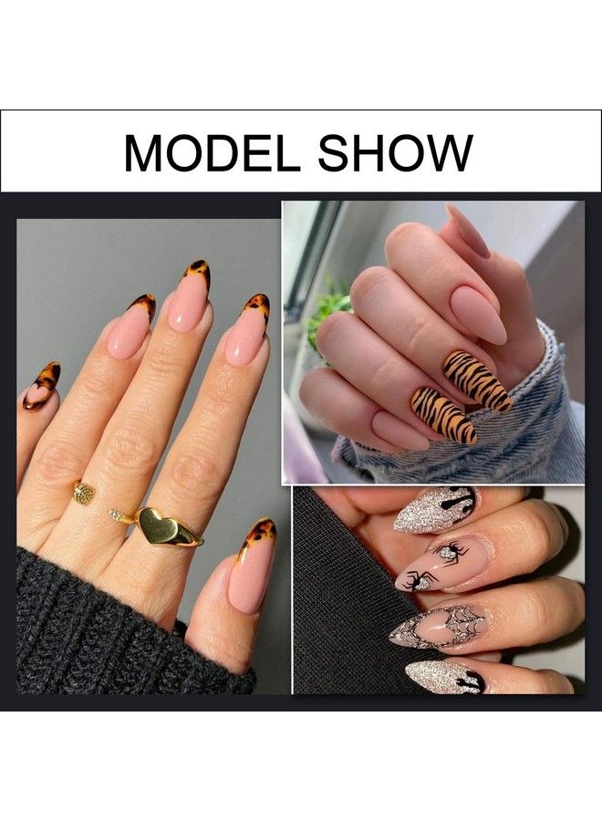Almond Nail Tips Full Cover Morgles 600Pcs Preetched Full Cover Clear Almond Shaped Acrylic Nail Tips With Glues Nail Files For Nail Salon Home 12 Sizes
