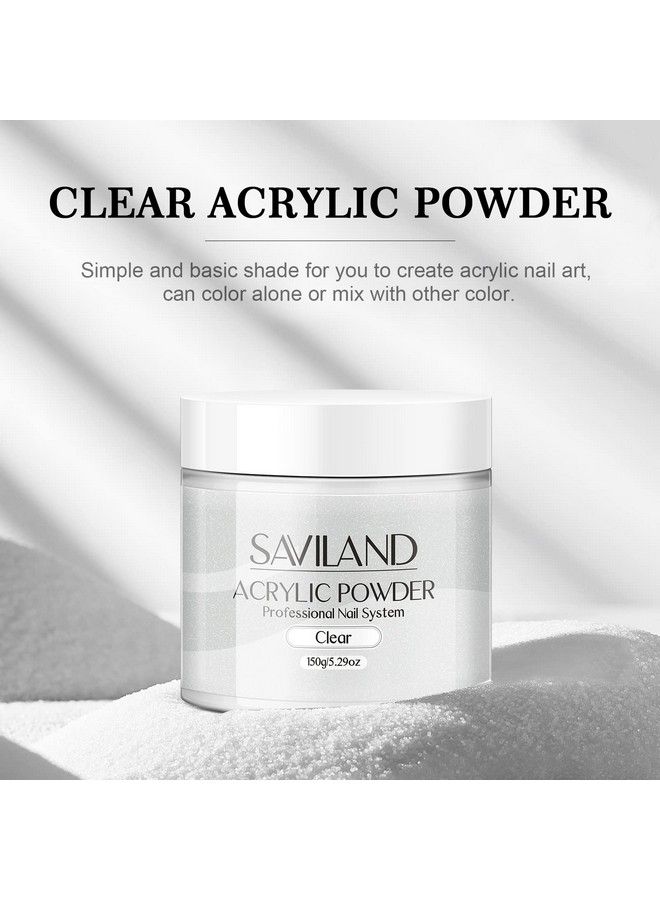 Clear Acrylic Powder 5.29Oz Large Capacity Acrylic Nail Powder Polymer Professional Acrylic Powder For Salon Effect Nail Extension French Manicure Nail Carving