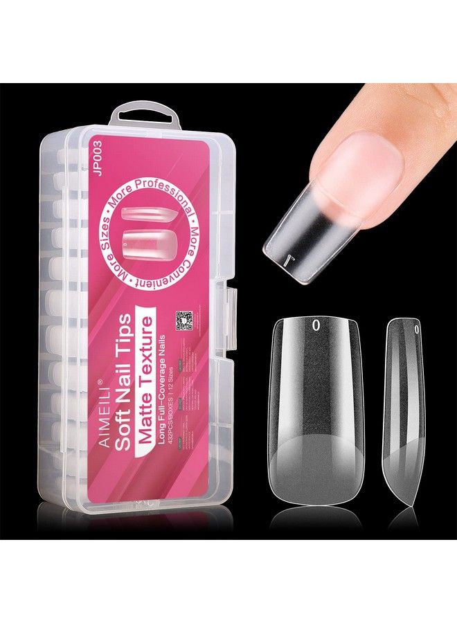 Square Fake False Nail Tips 432Pcs Full Cover Nail Tips For Soak Off Nail Extension Acrylic False Press On Nails With Box For Nail Art Salon And Home Diy 10 Sizes