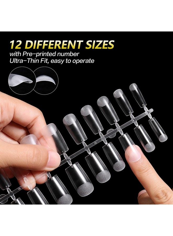 Square Fake False Nail Tips 432Pcs Full Cover Nail Tips For Soak Off Nail Extension Acrylic False Press On Nails With Box For Nail Art Salon And Home Diy 10 Sizes