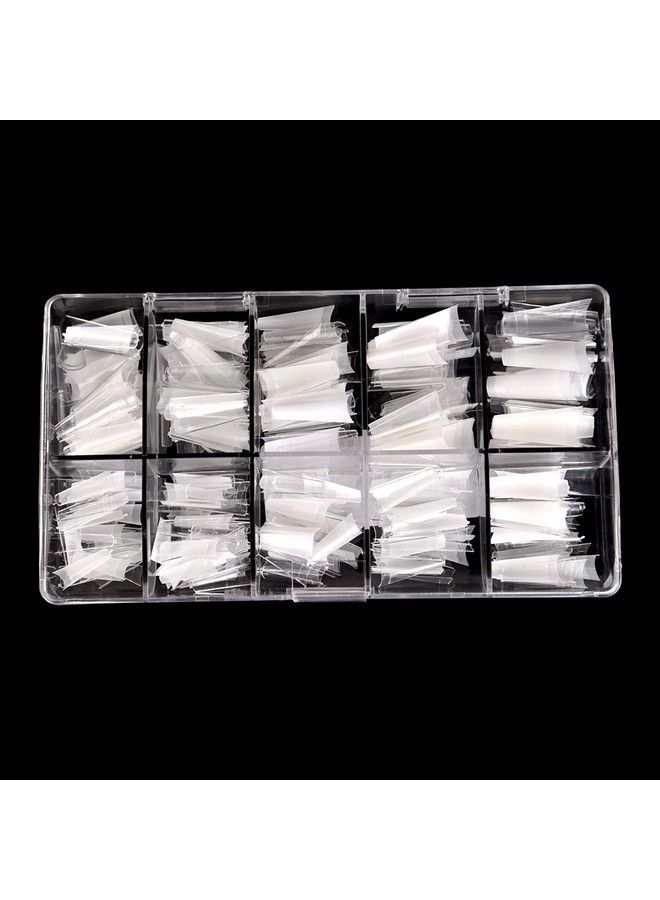 French Coffin Ballerina Nail Tips Acrylic Half False Nails 10 Sizes 500 Pcs With Box (Hc76)