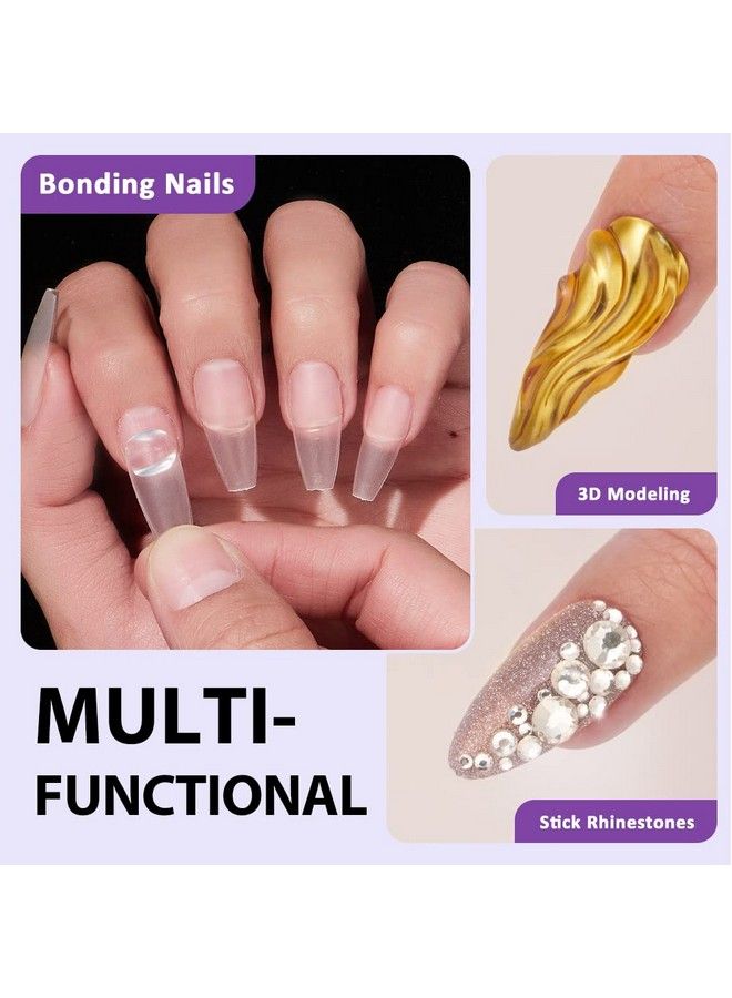 Solid Nail Gel 15G Gel Nail For Acrylic Nails Upgrade 3 In 1 Nail Gel For Fake Nails Super Strong Gel Cured Needed Easy To Use And 28 Days+ Long Last