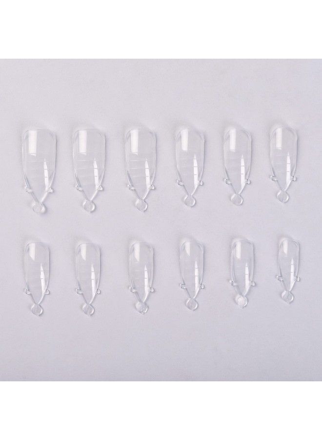 120Pcs Clear Full Cover Dual Nail System Form Uv Gel Acrylic Nail Art Mold Artificial Nail Tips With Scale For Extension (Model 9)