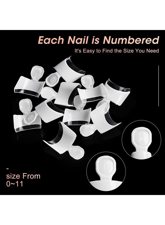 White French Nail Tips120Pcs Short French Style Acrylic Nail Tip 12 Sizes False Nail Clear And White Press On Nails For Women(Whiteclear)